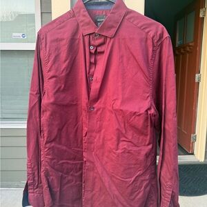 H&M Premium Cotton Burgundy Button Down Shirt Men’s L